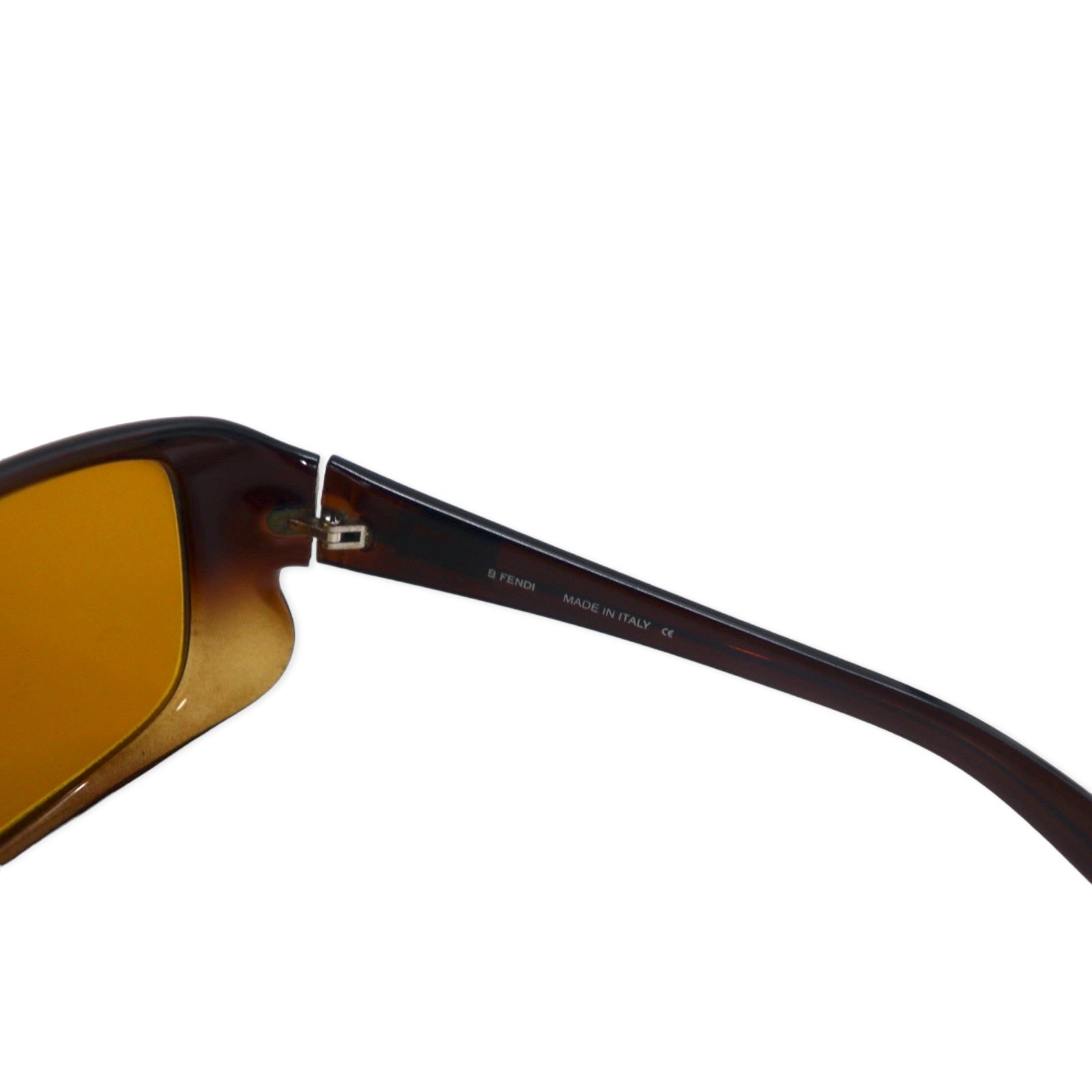FENDI Occhiali da sole rettangolari marroni con logo FF, made in Italy, SL7672