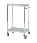 PROFACE Carrello in acciaio Galvalume con manico a 2 ripiani, altezza 105 cm, profondità 46 cm, larghezza 60 cm