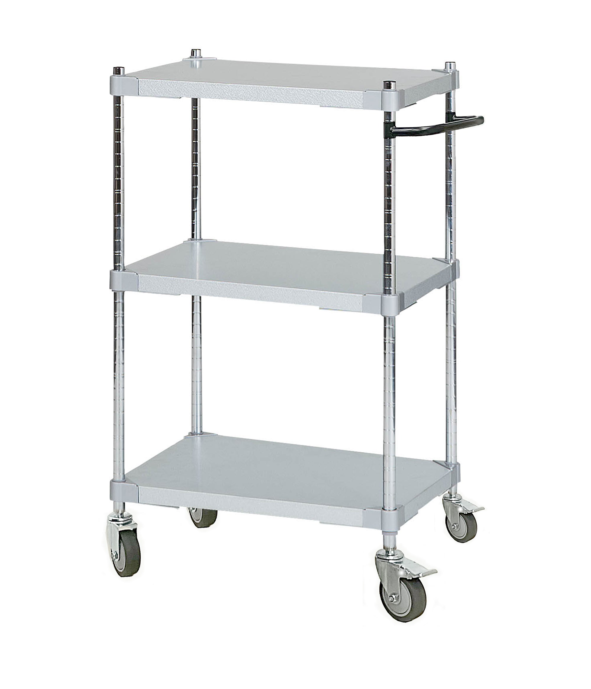 PROFACE Carrello in acciaio Galvalume con maniglia a 3 ripiani, altezza 105 cm, profondità 46 cm, larghezza 60 cm TGGS3-46609