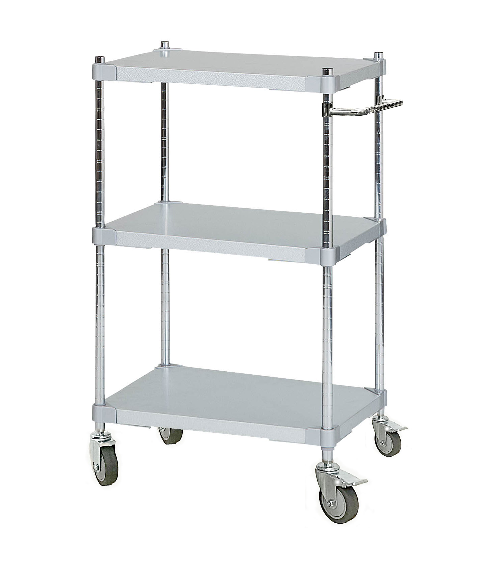 PROFACE Carrello in acciaio Galvalume con maniglia a 3 ripiani, altezza 105 cm, profondità 46 cm, larghezza 60 cm TGGS3-46609