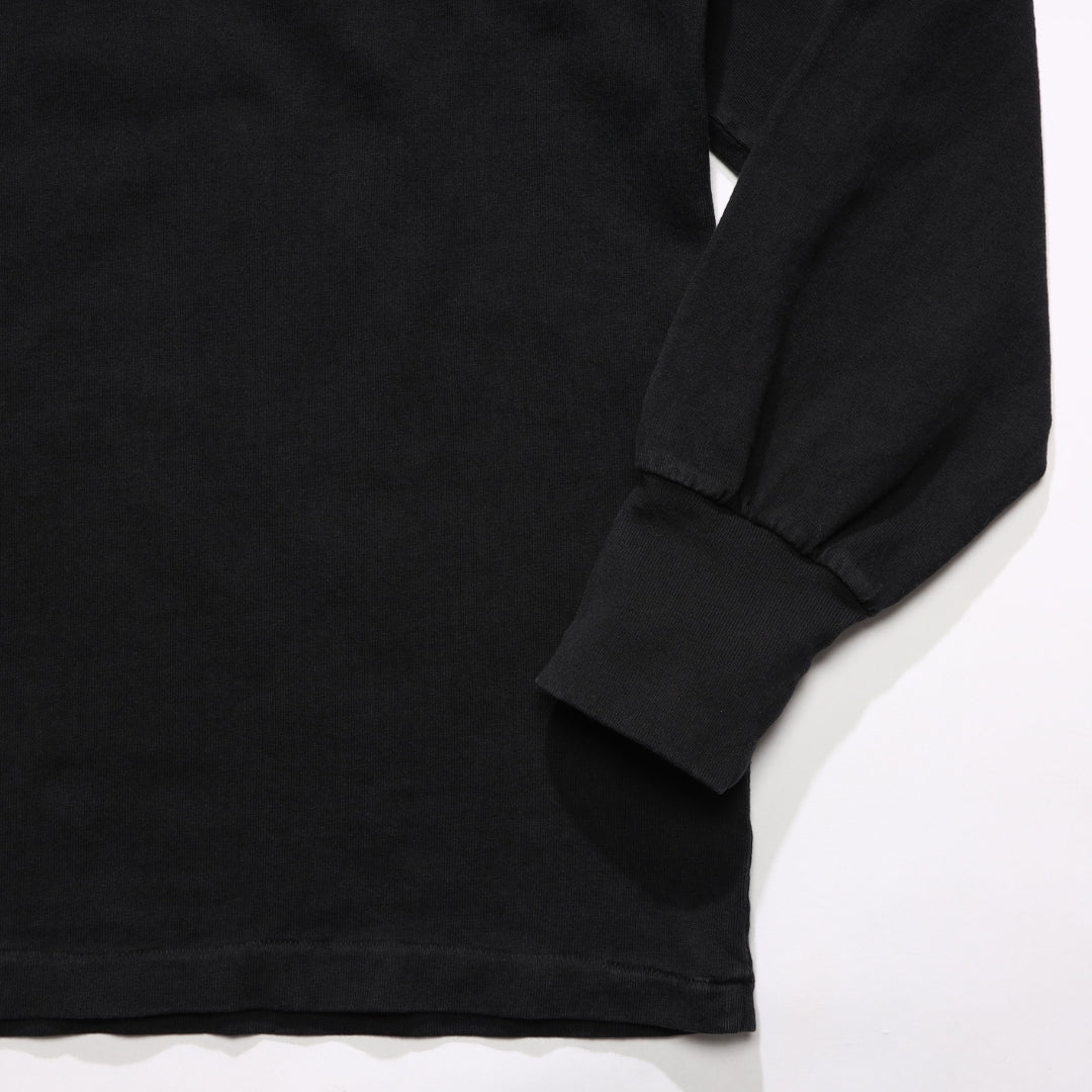 T-SHIRT RICAMO MANICHE LUNGHE IN JERSEY DI COTONE ASCIUTTO/NERO