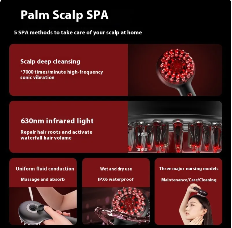 Evaly Red Light Scalp Massager | 650nm + Infrared Light Hair Care Device