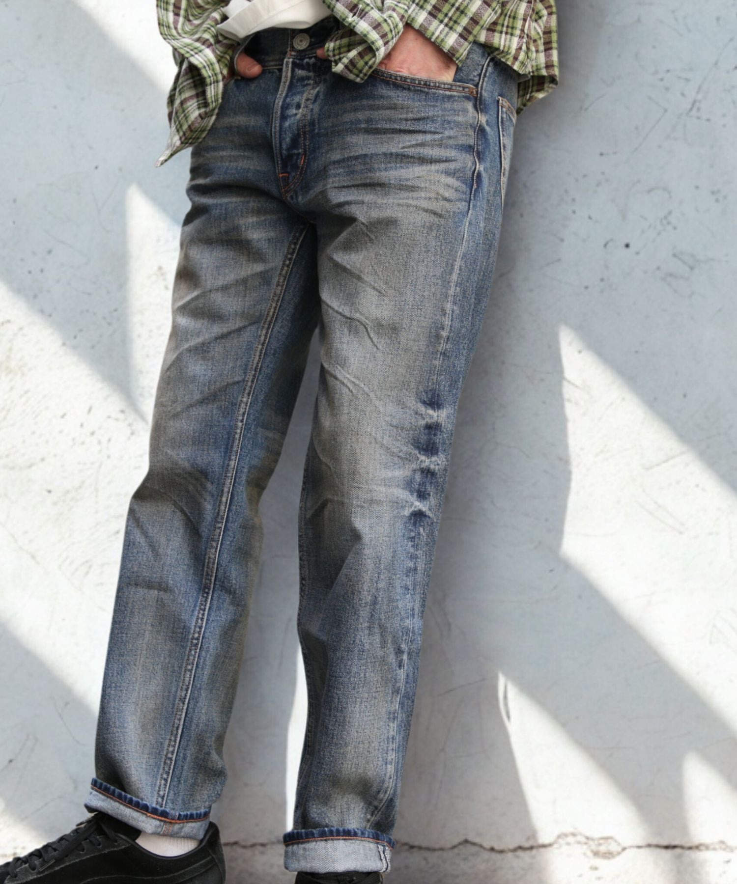 JEANS 5 TASCHE DRITTI IN DENIM MORBIDO 12 once/INDIGO CHIARO