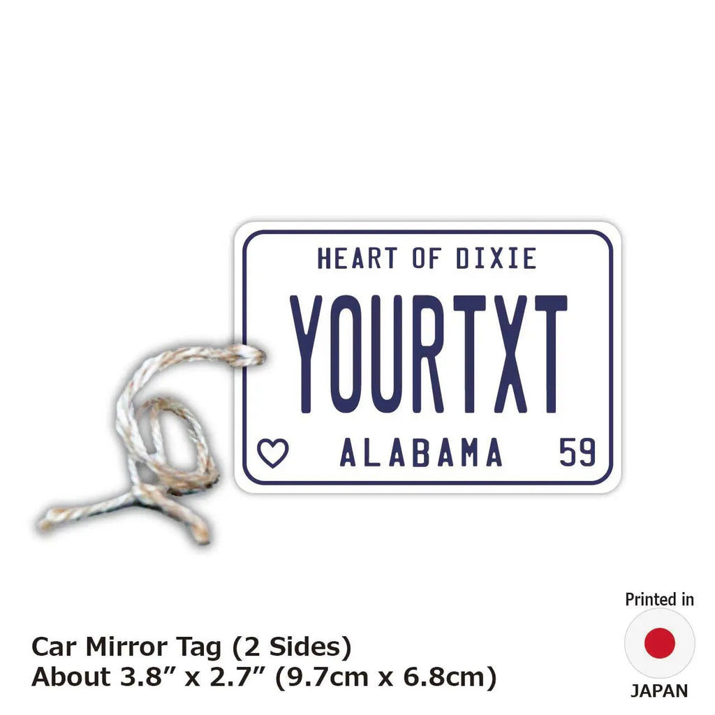 【Etichetta a specchio】Alabama 59 / Deodorante per auto originale a forma di targa americana