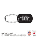 [Medaglietta identificativa per cani/Dog tag] Georgia 59/Portachiavi personalizzato a forma di targa americana