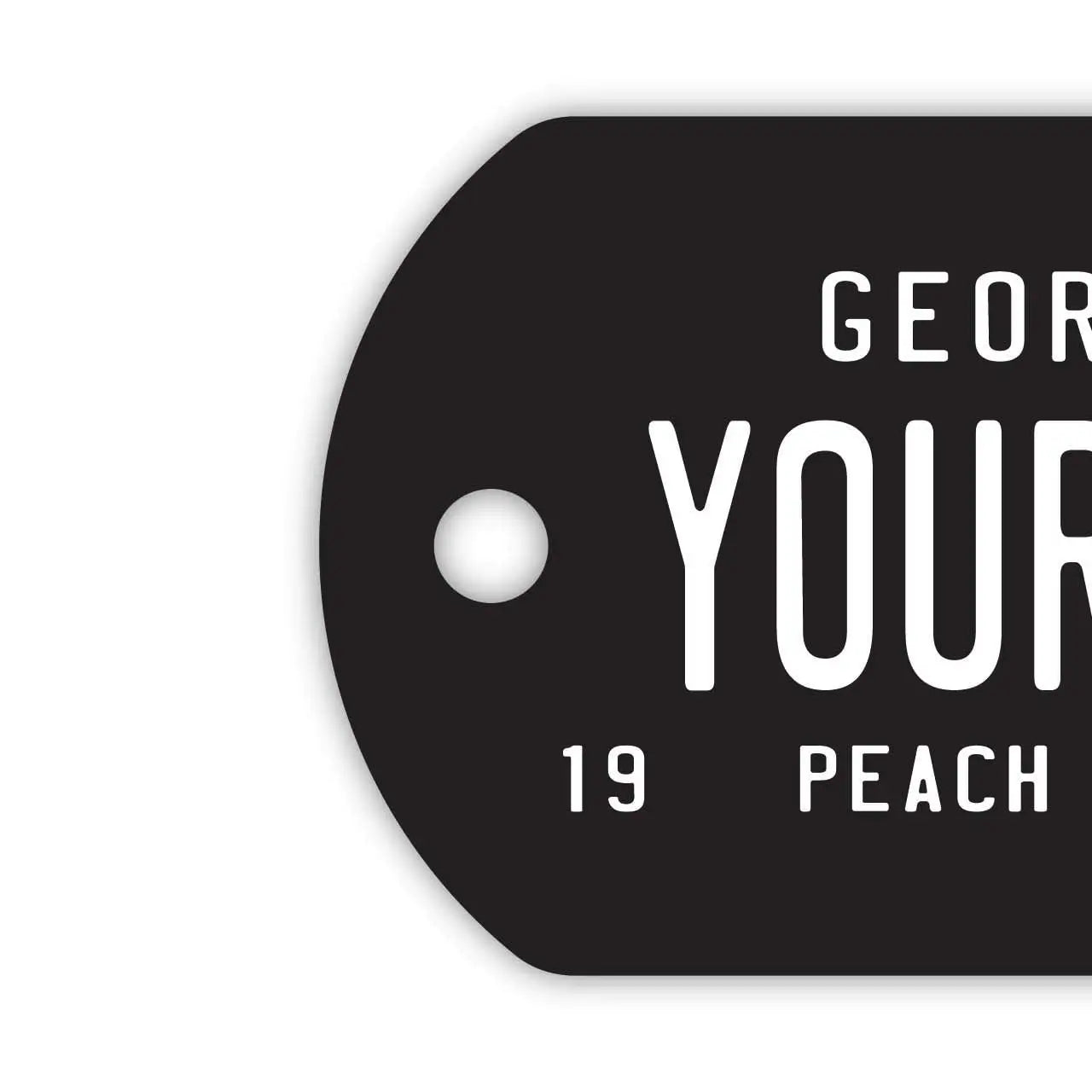 [Medaglietta identificativa per cani/Dog tag] Georgia 59/Portachiavi personalizzato a forma di targa americana