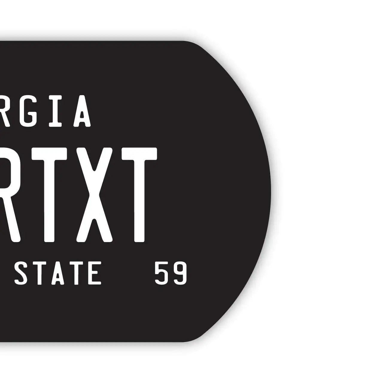 [Medaglietta identificativa per cani/Dog tag] Georgia 59/Portachiavi personalizzato a forma di targa americana