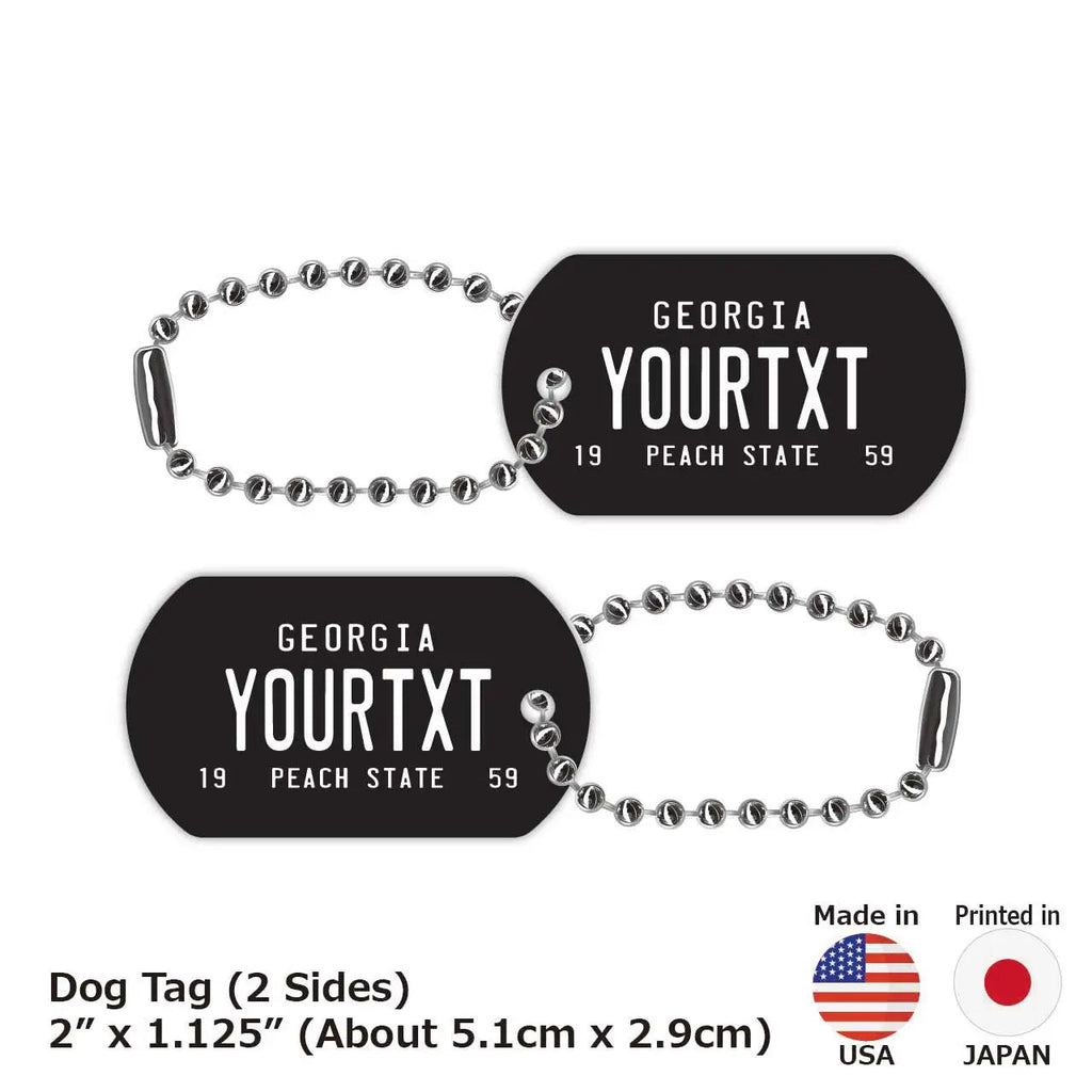 [Medaglietta identificativa per cani/Dog tag] Georgia 59/Portachiavi personalizzato a forma di targa americana