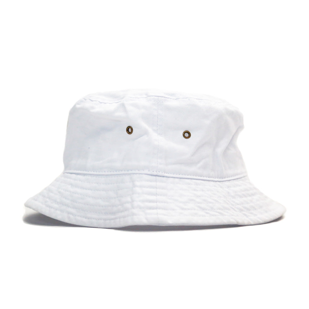 CAPPELLO ALLA PESCATORE CON LOGO A CERCHIO / BIANCO