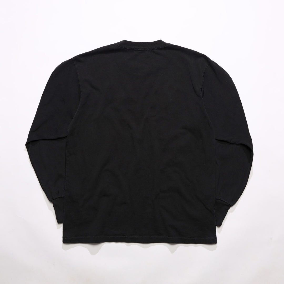 T-SHIRT RICAMO MANICHE LUNGHE IN JERSEY DI COTONE ASCIUTTO/NERO