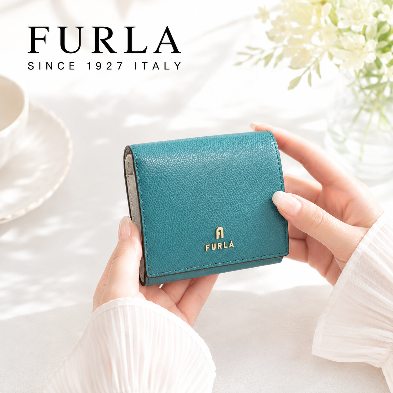 FURLA フルラ 二つ折り財布 小銭入付き WP00304 ARE000 4505S FURLA CAMELIA カメリア レディース ブルー