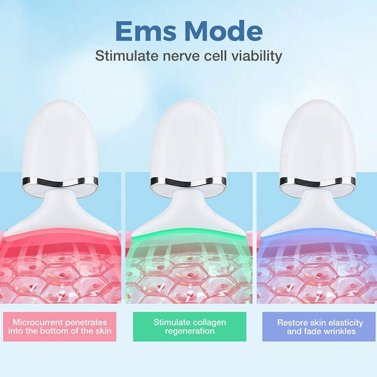Evaly EMS Microcurrent Neck Massager | Wrinkle Care + Color Light Therapy
