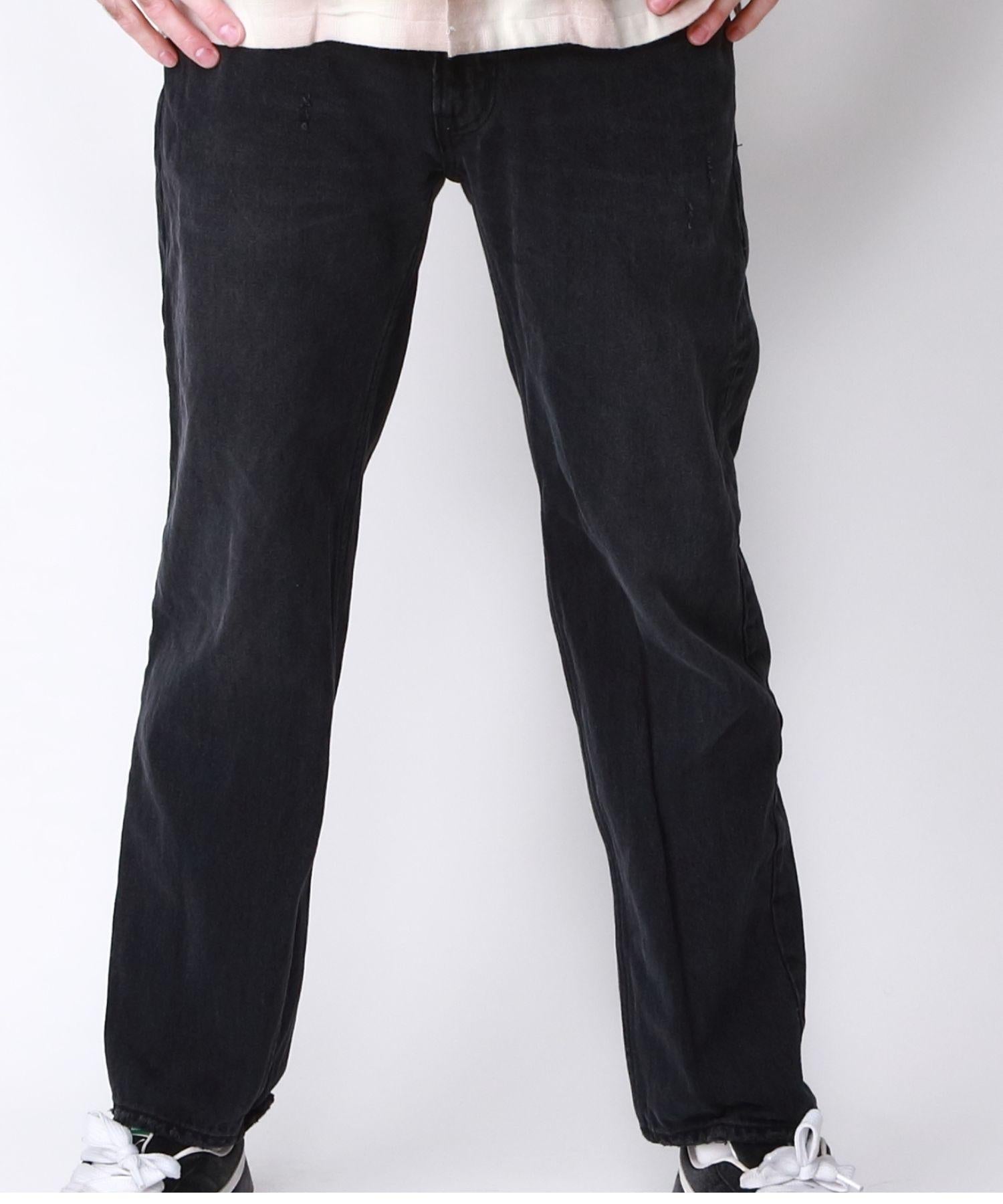 JEANS DRITTI 5 TASCHE IN DENIM NERO MORBIDO 12 once