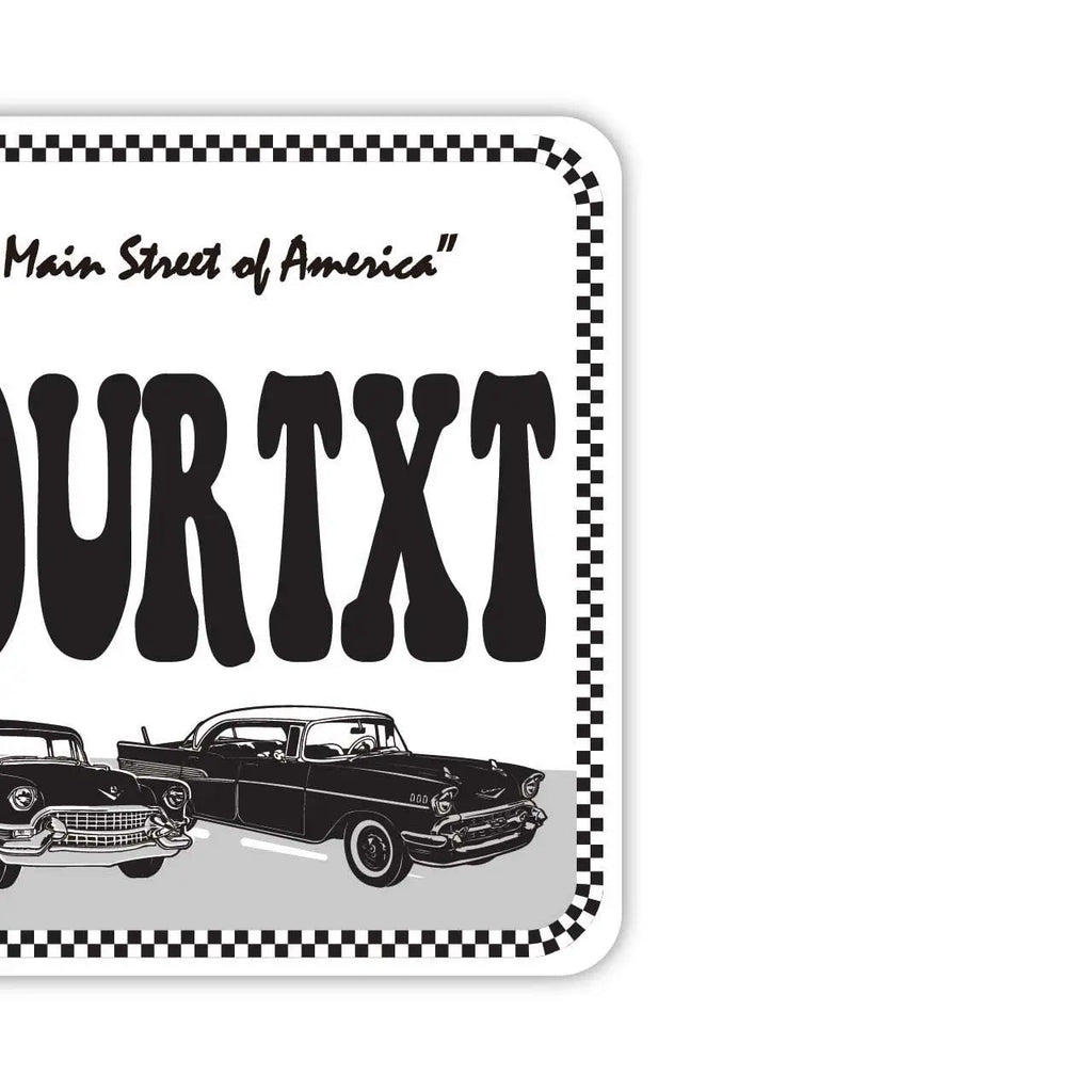 【Targhetta per specchietto retrovisore】Route 66 bianca/Deodorante per auto a forma di targa americana originale