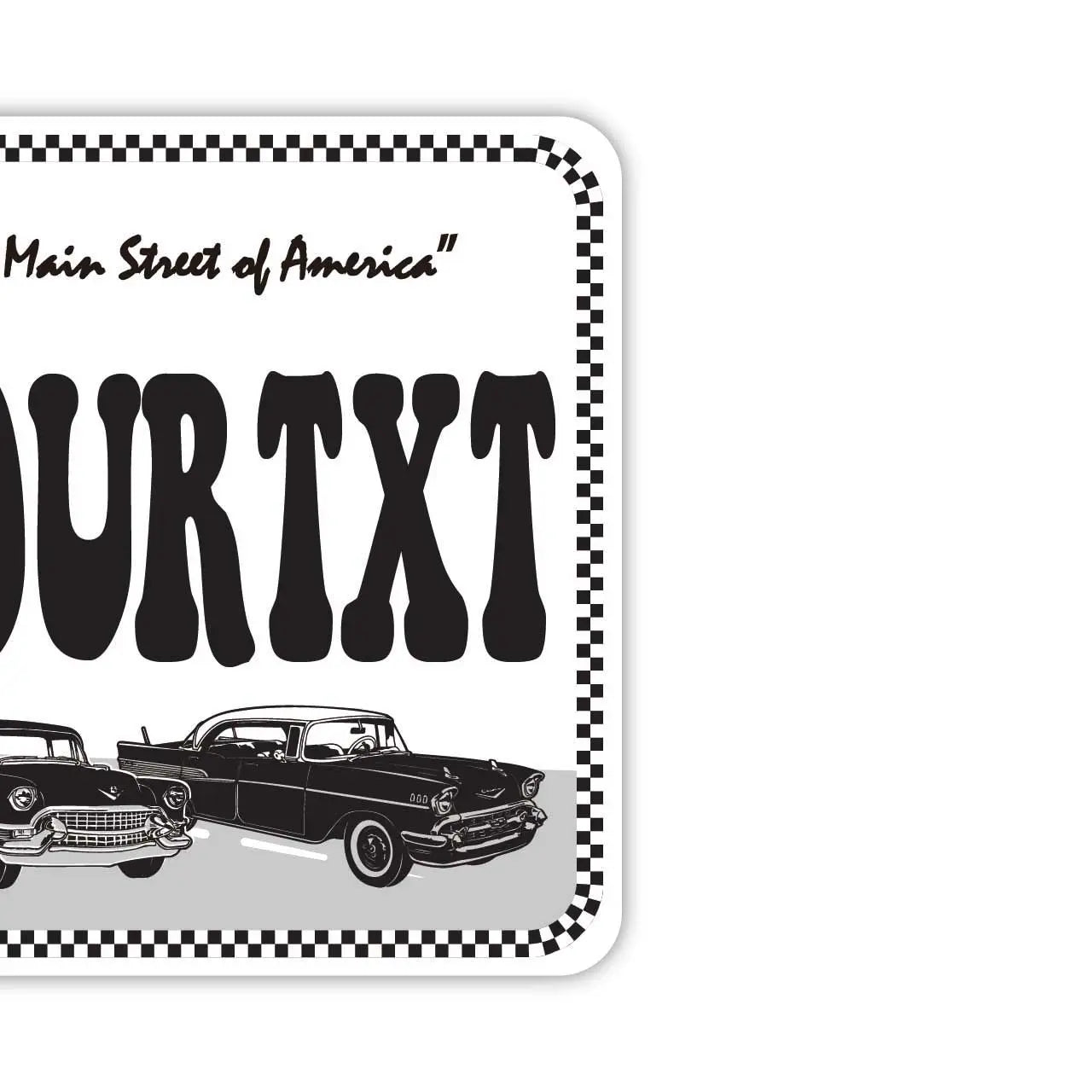 【Targhetta per specchietto retrovisore】Route 66 bianca/Deodorante per auto a forma di targa americana originale