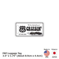【Etichetta per bagagli】Route 66 - Bianca/A forma di targa americana originale - Elegante - Targhetta identificativa per bagagli smarriti