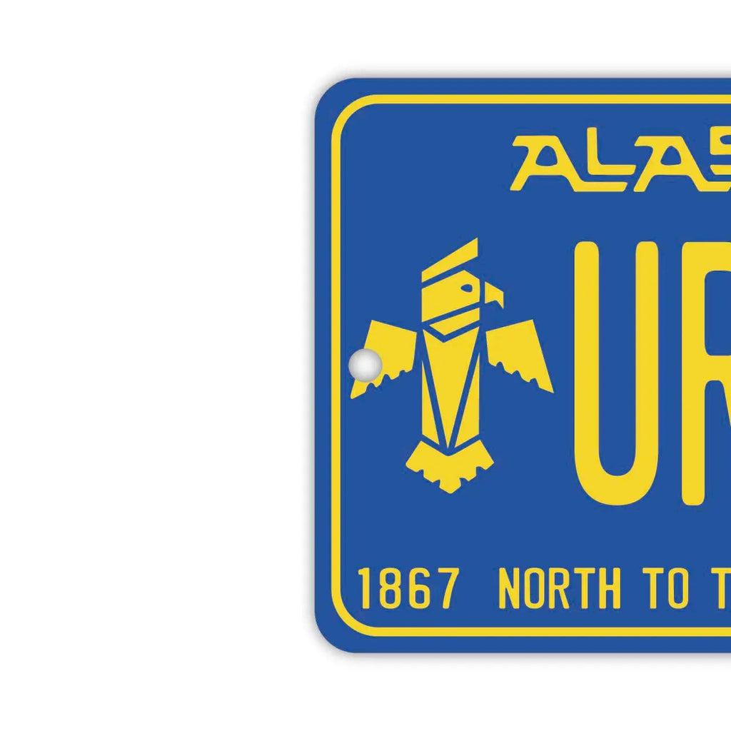 【Mirror Tag】Alaska 67/Deodorante per auto a forma di targa americana originale