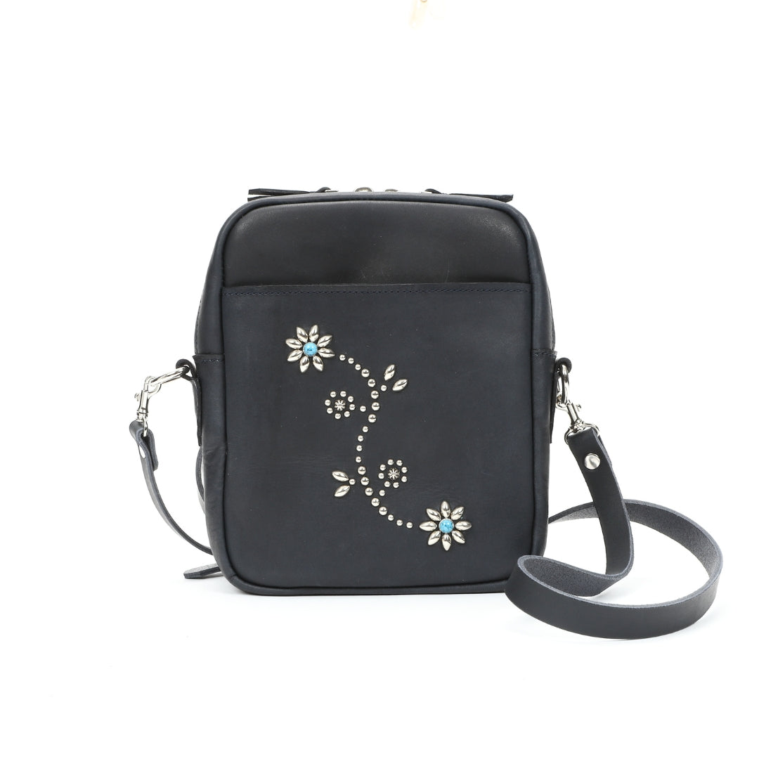 Borsa a tracolla INDIGO LEATHER STADS