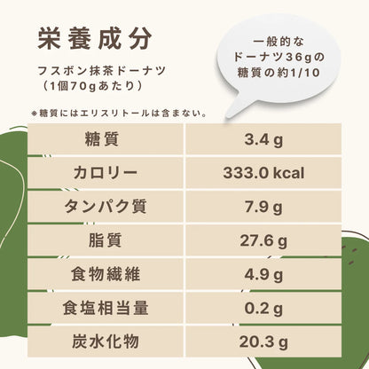 フスボン抹茶ドーナツ 糖質3.4g