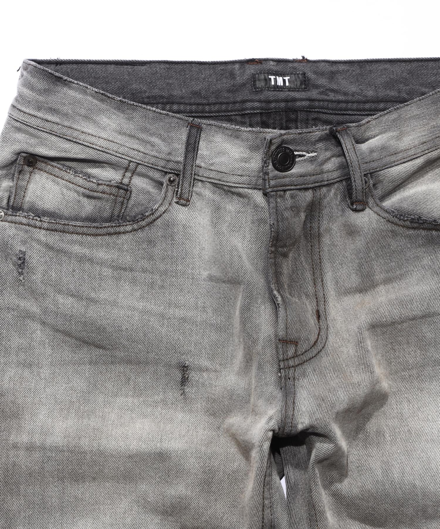 JEANS DRITTI 5 TASCHE IN DENIM NERO MORBIDO 12 once