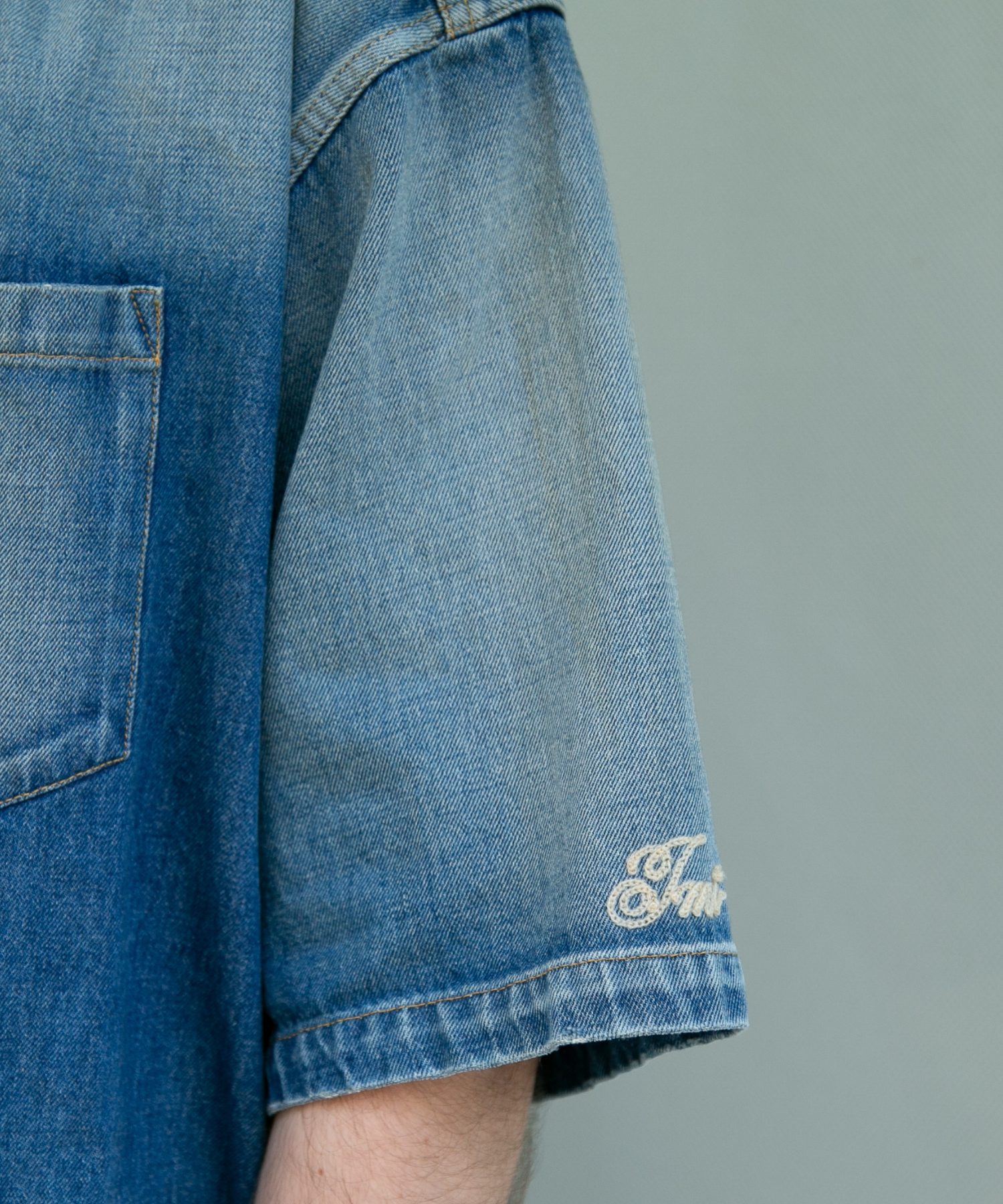 Camicia a maniche corte in denim 10oz (oversize)