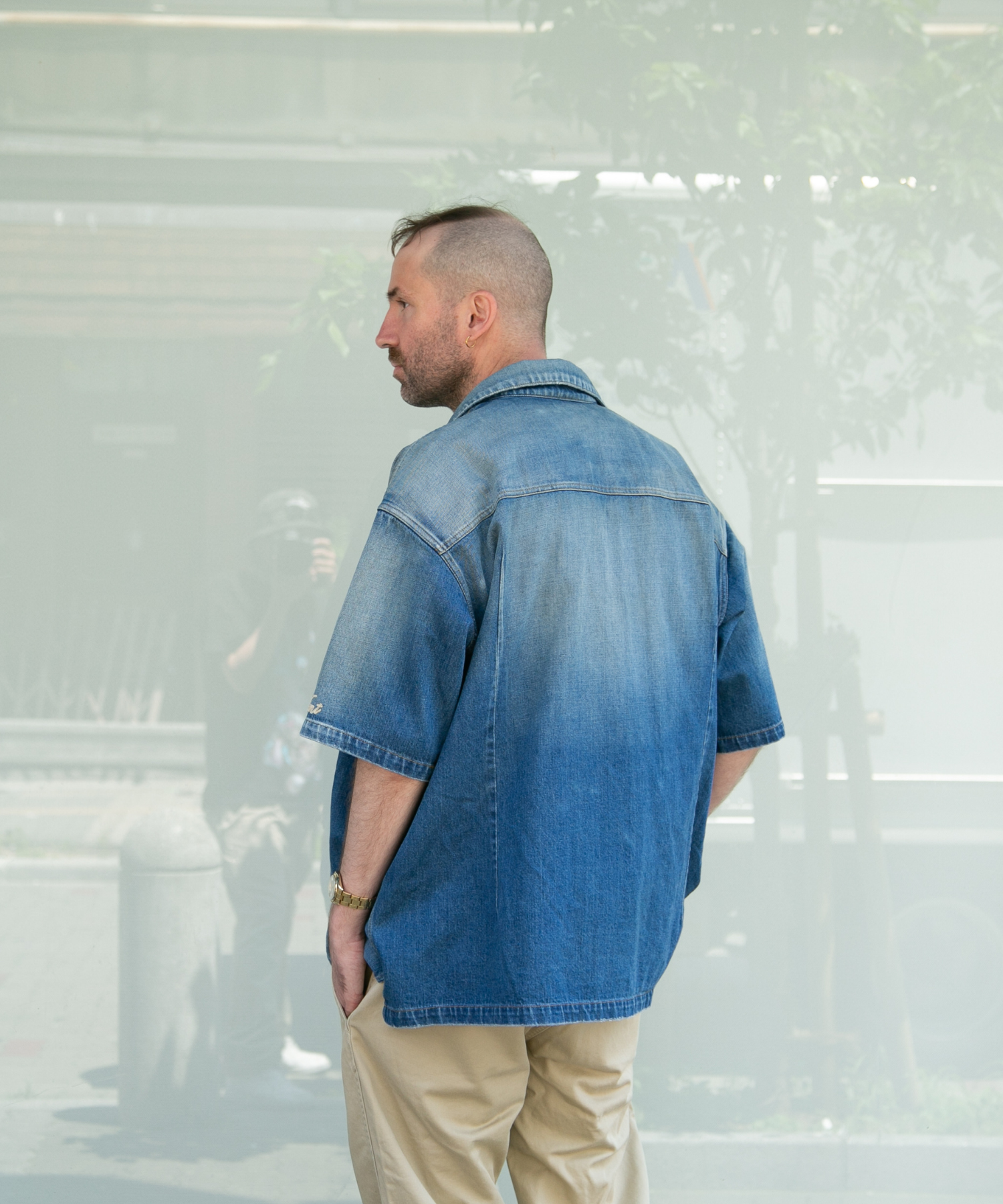 Camicia a maniche corte in denim 10oz (oversize)
