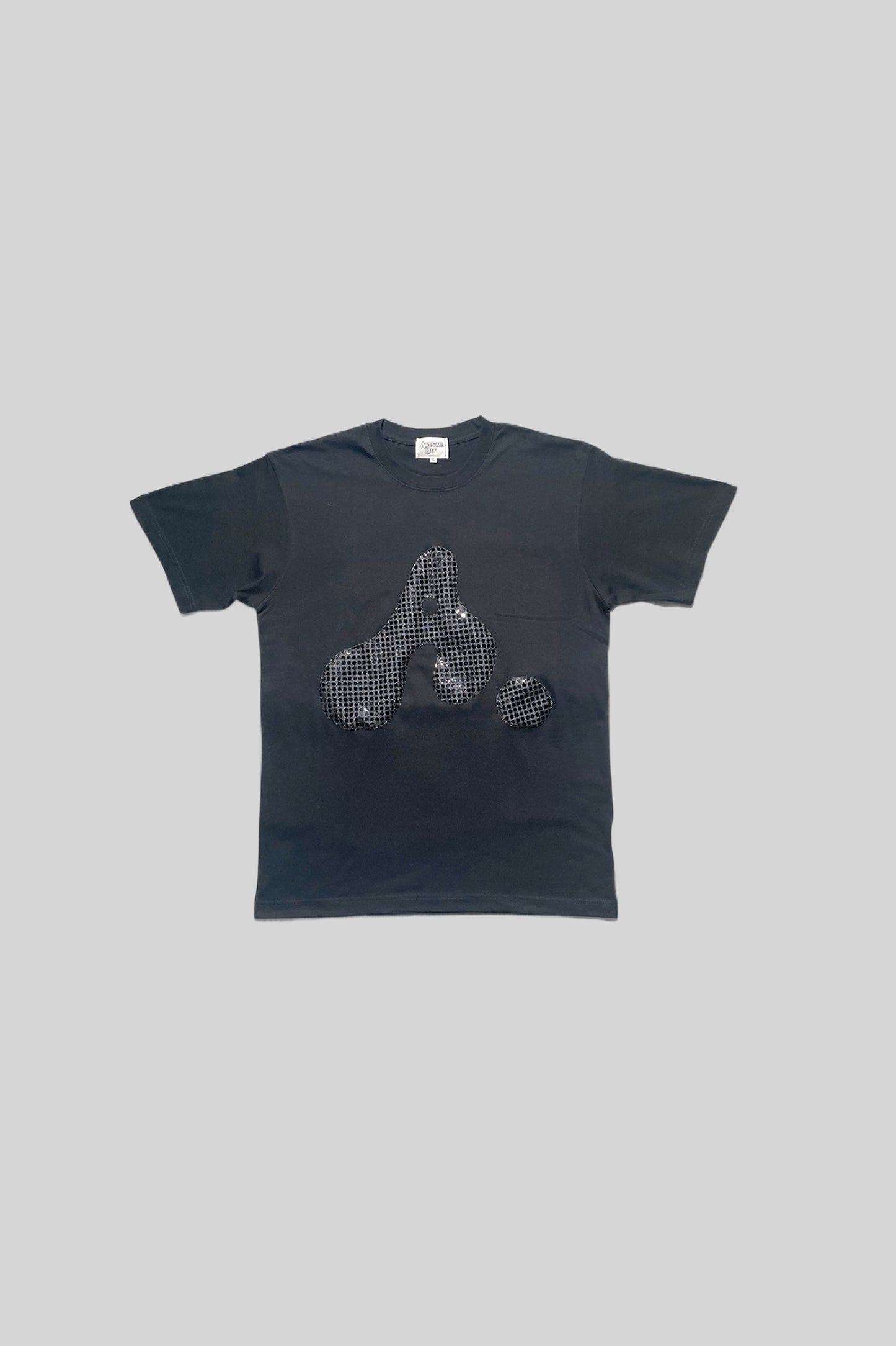 T-SHIRT CON LOGO "A"(PAILLETTES NERE)