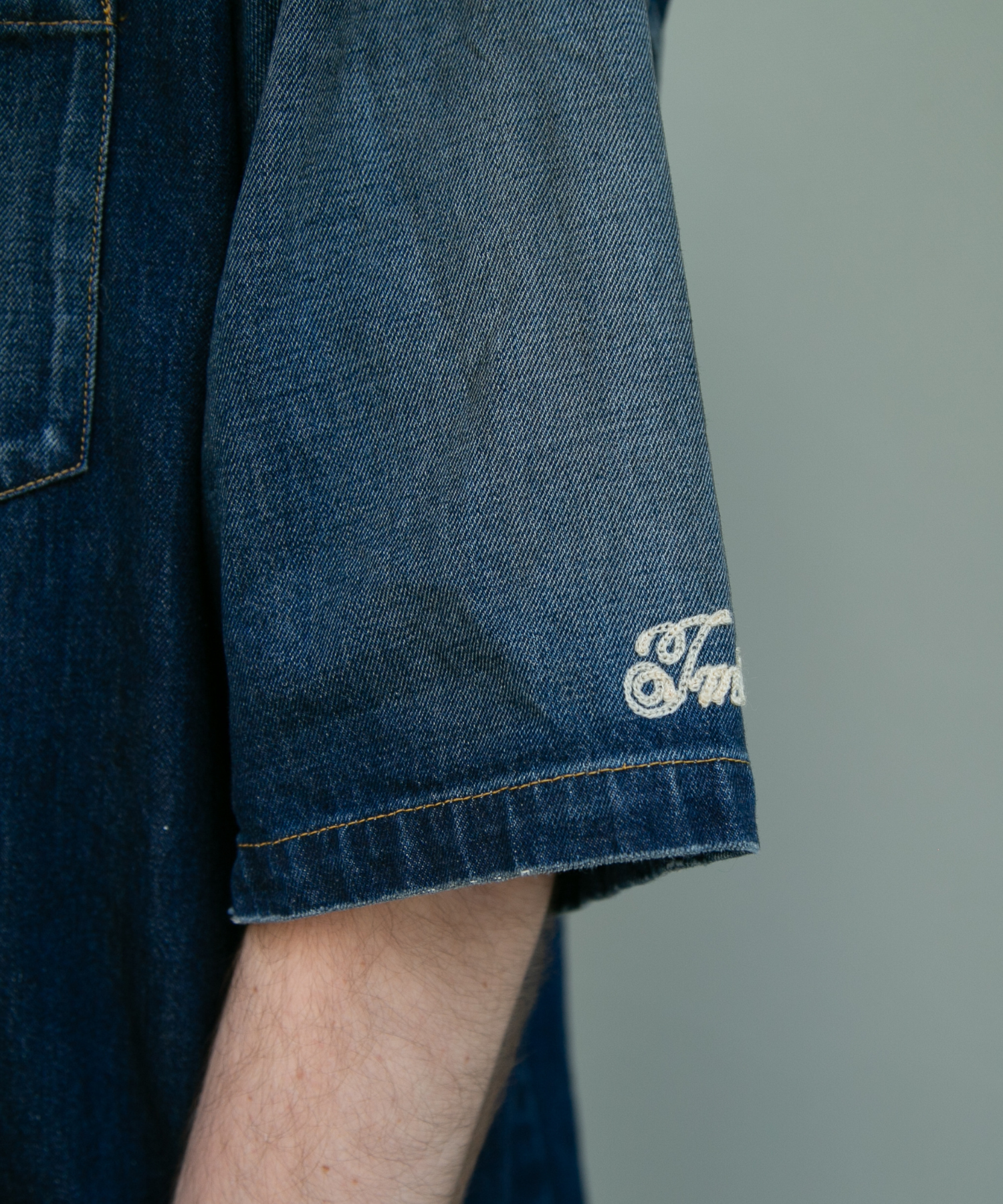 Camicia a maniche corte in denim 10oz (oversize)