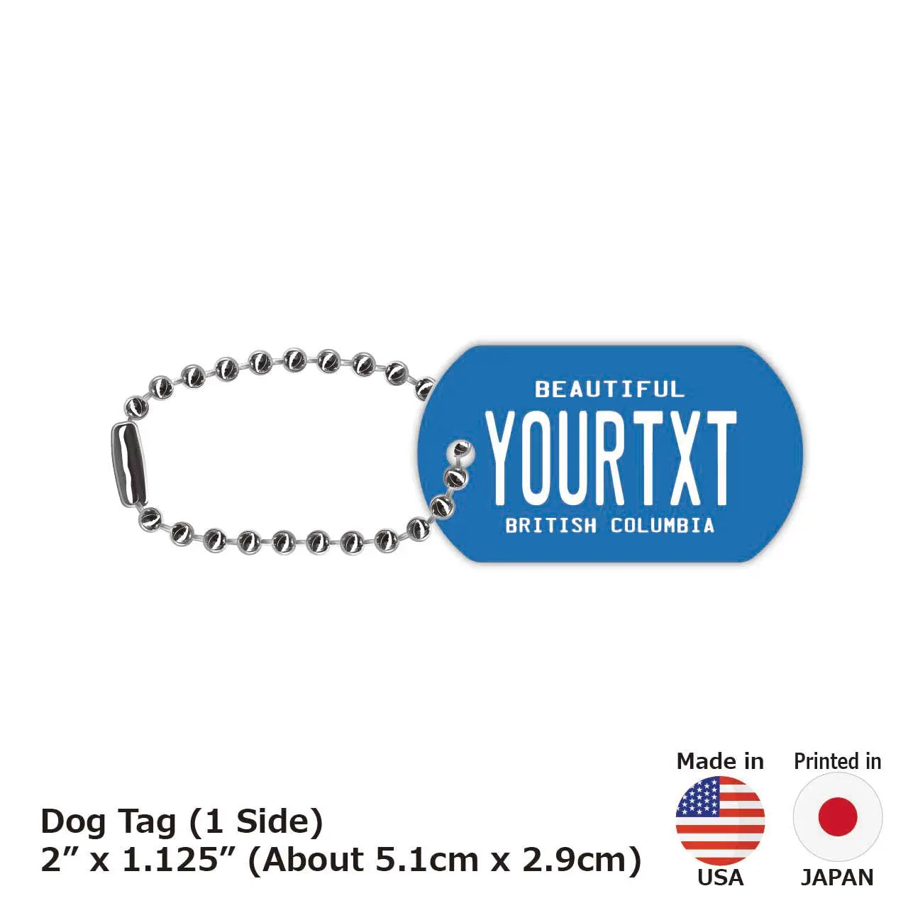 **Medaglietta identificativa per cani - Targhetta identificativa per cani** British Columbia anni '80 / Portachiavi personalizzato a forma di targa canadese originale