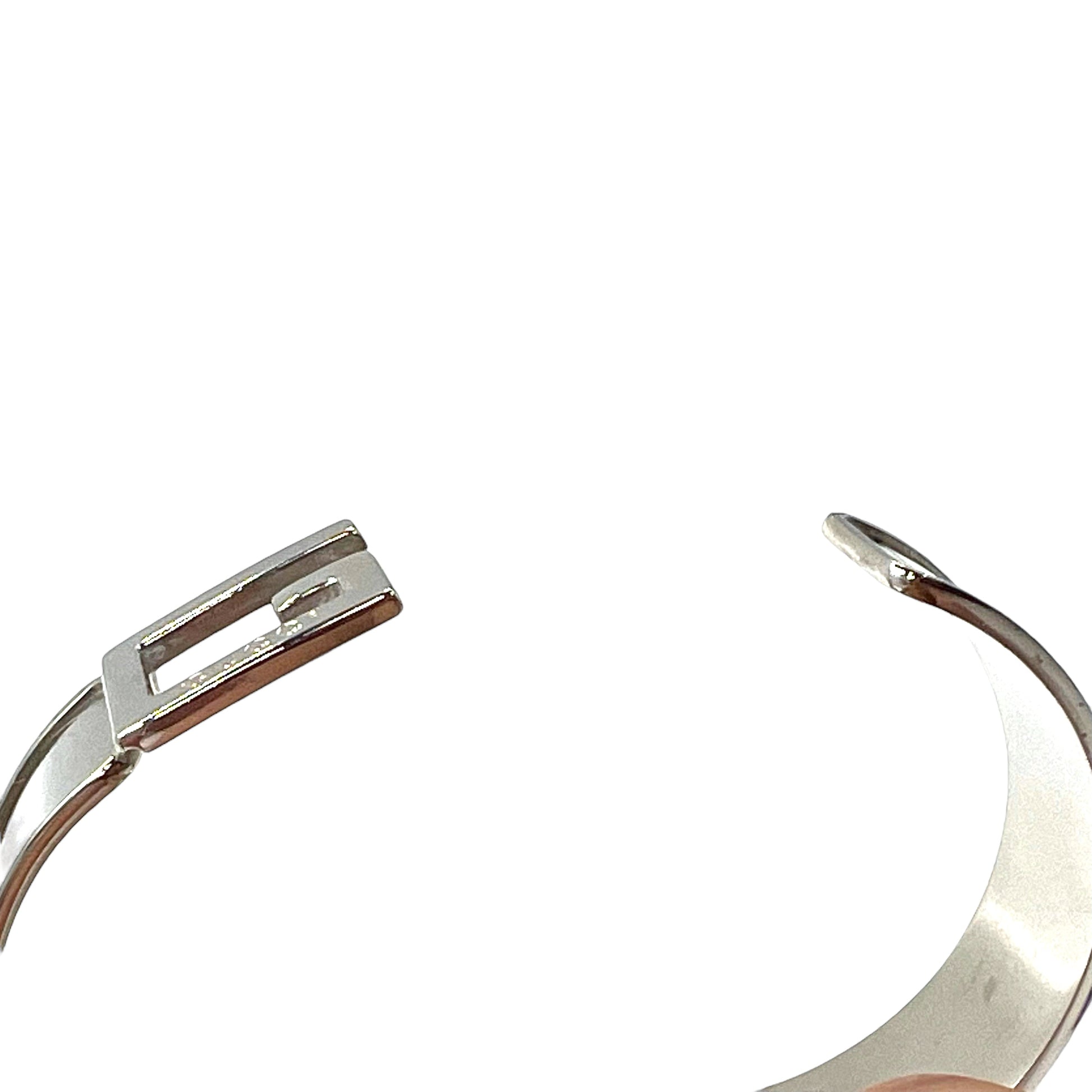 GUCCI G Icon logo motivo bracciale bangle argento Made in Italy
