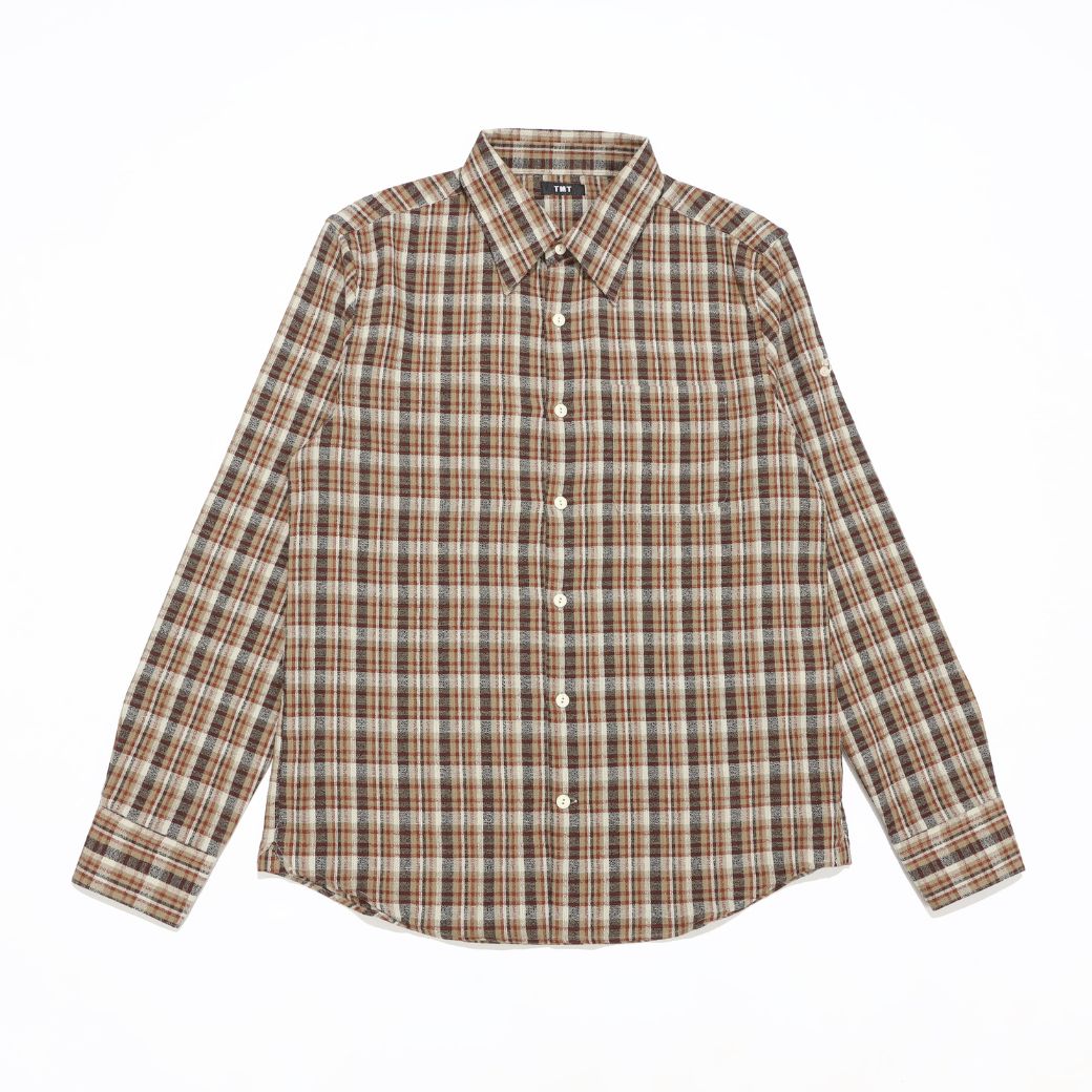 CAMICIA MORBIDA A MANICHE LUNGHE CON FANTASIA A QUADRI COUNTRY