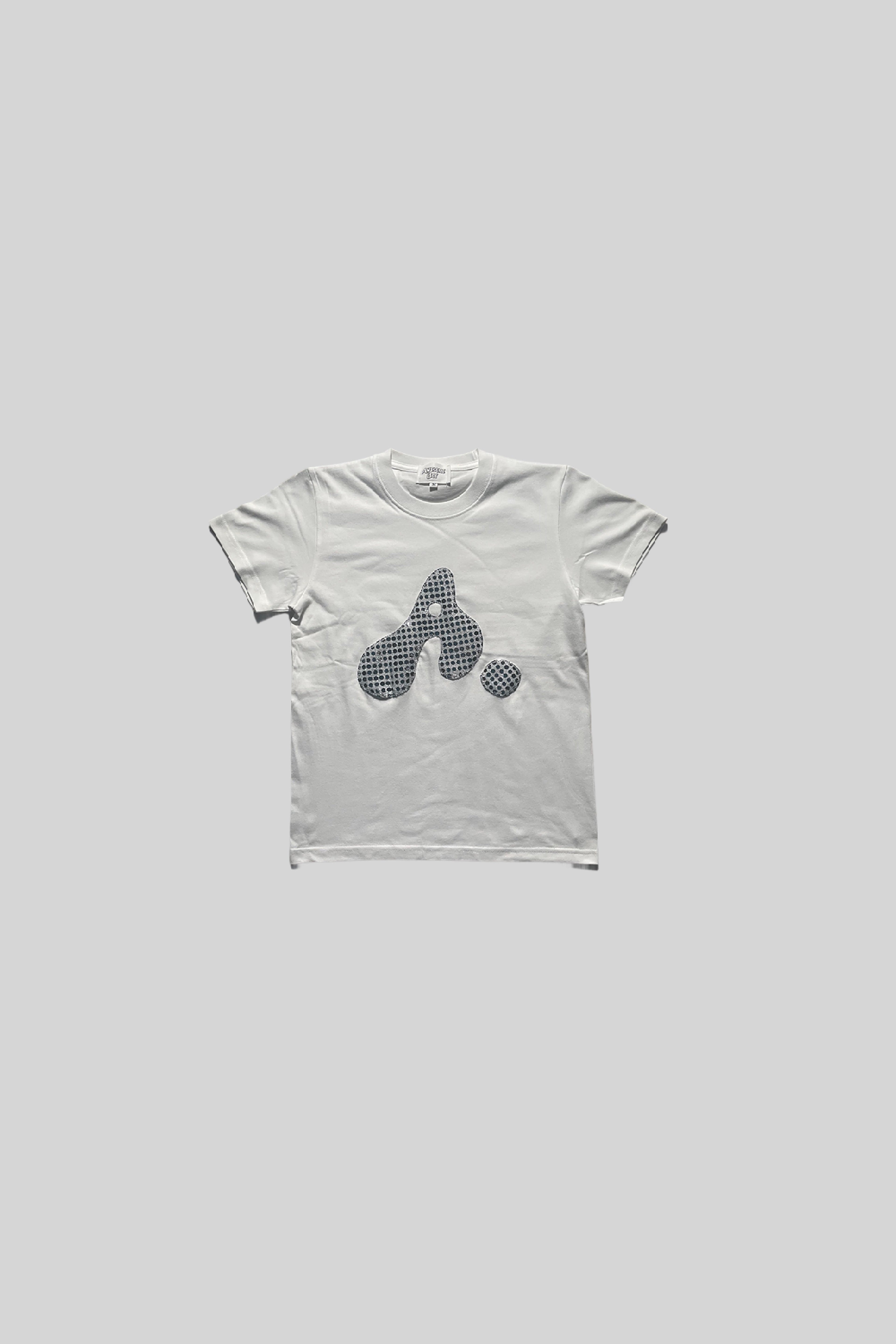 T-SHIRT DONNA CON LOGO "A" (PAILLETTES ARGENTO)
