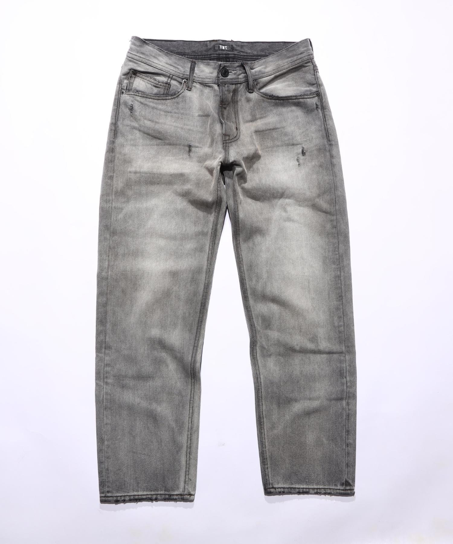 JEANS DRITTI 5 TASCHE IN DENIM NERO MORBIDO 12 once