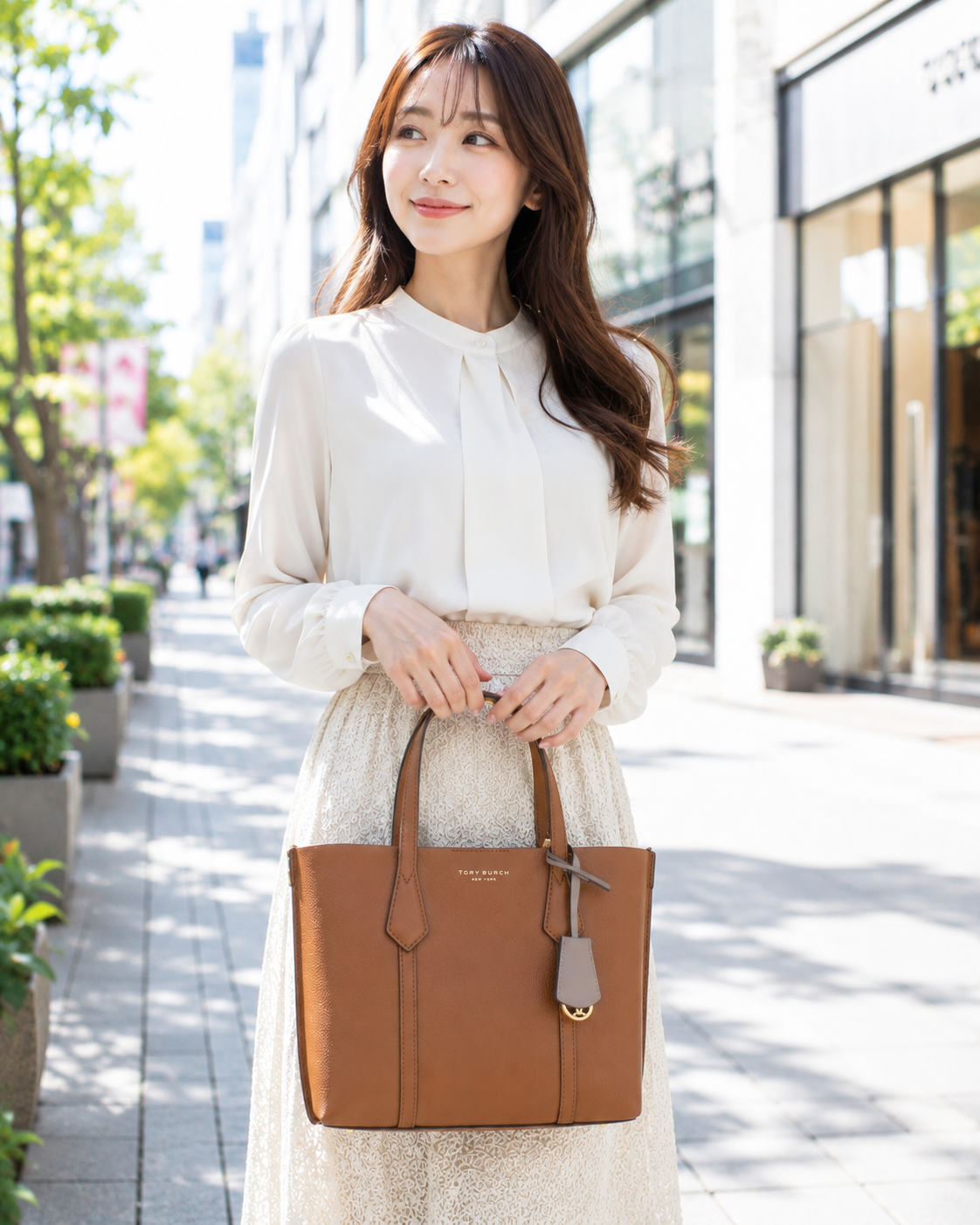 トリーバーチ TORY BURCH PERRY トートバッグ ブランド フォーマルバッグ81928　905LIGHT UMBER ブラウン系 bag-01