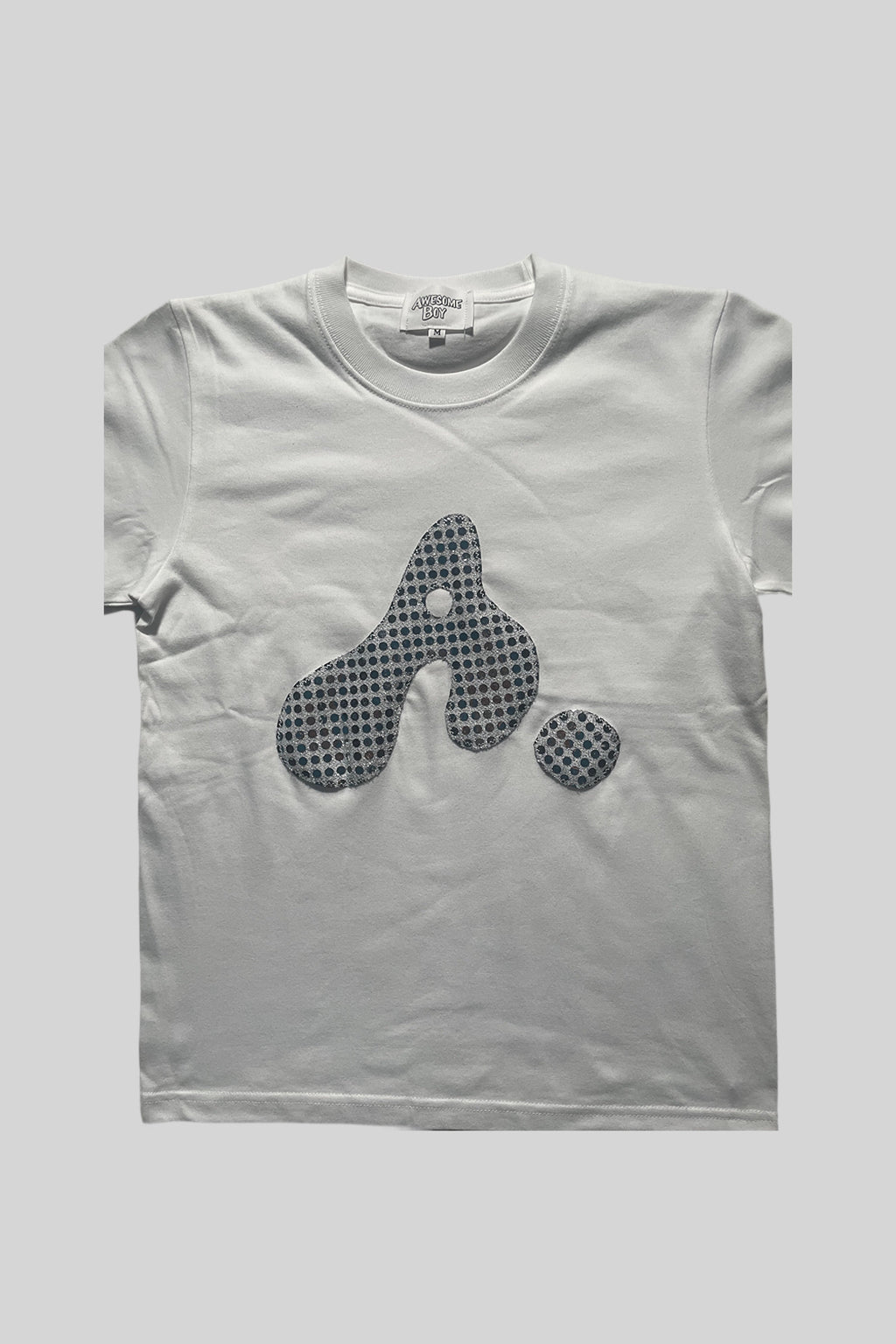 T-SHIRT DONNA CON LOGO "A" (PAILLETTES ARGENTO)