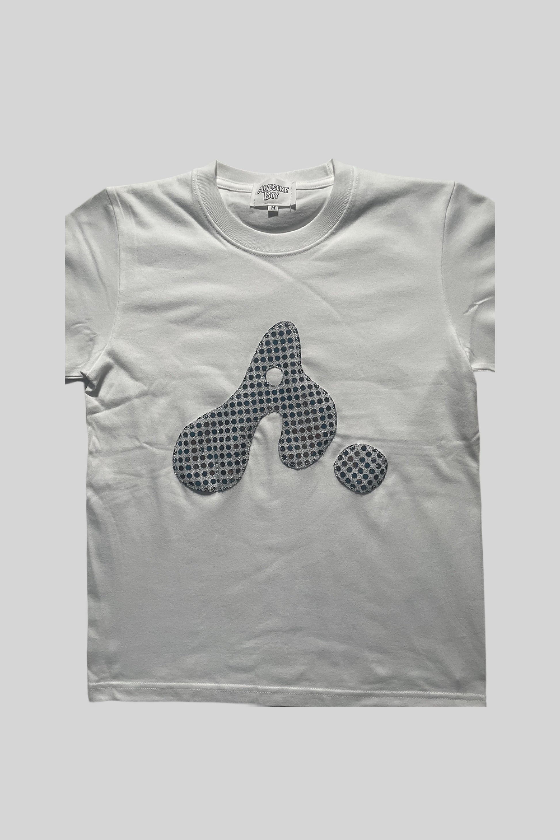 T-SHIRT DONNA CON LOGO "A" (PAILLETTES ARGENTO)