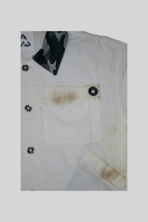 PANEL MARKER TRUCKER JACKET(WHITE)
