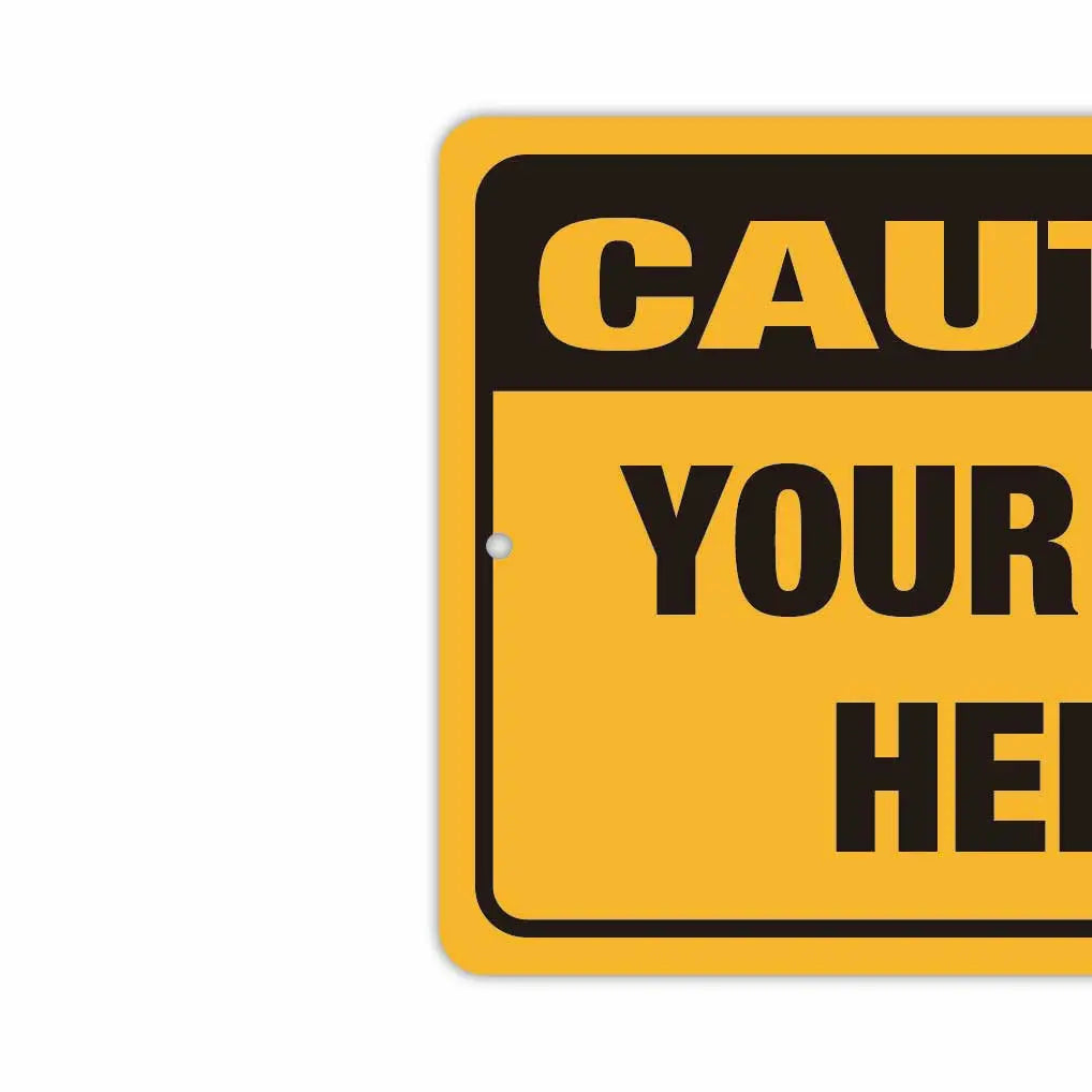 【Insegna rettangolare】Attenzione! Cartello CAUTION/Insegna originale americana (circa 20x30 cm)