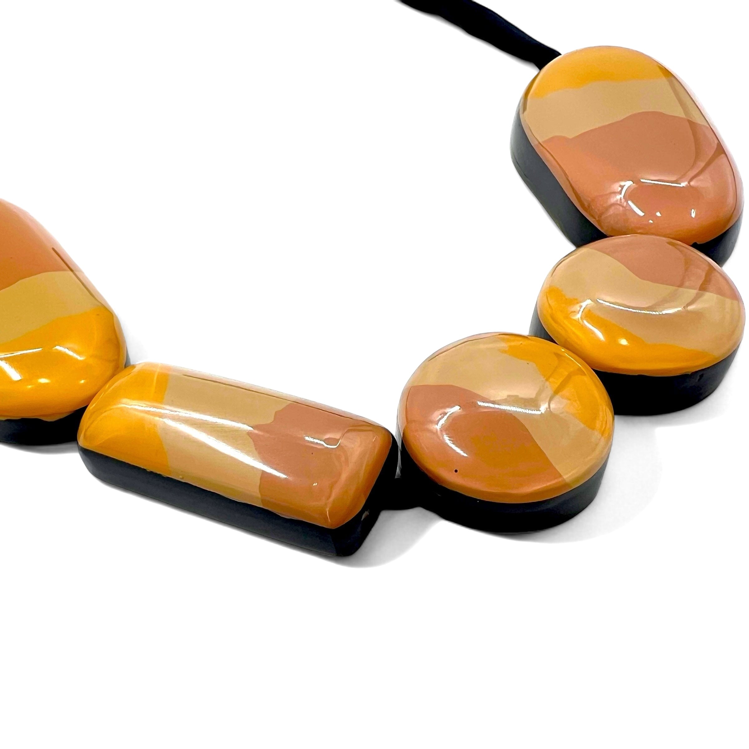 MARNI Collana con fiocco, Choker con pietre, Pendente Marrone Arancione