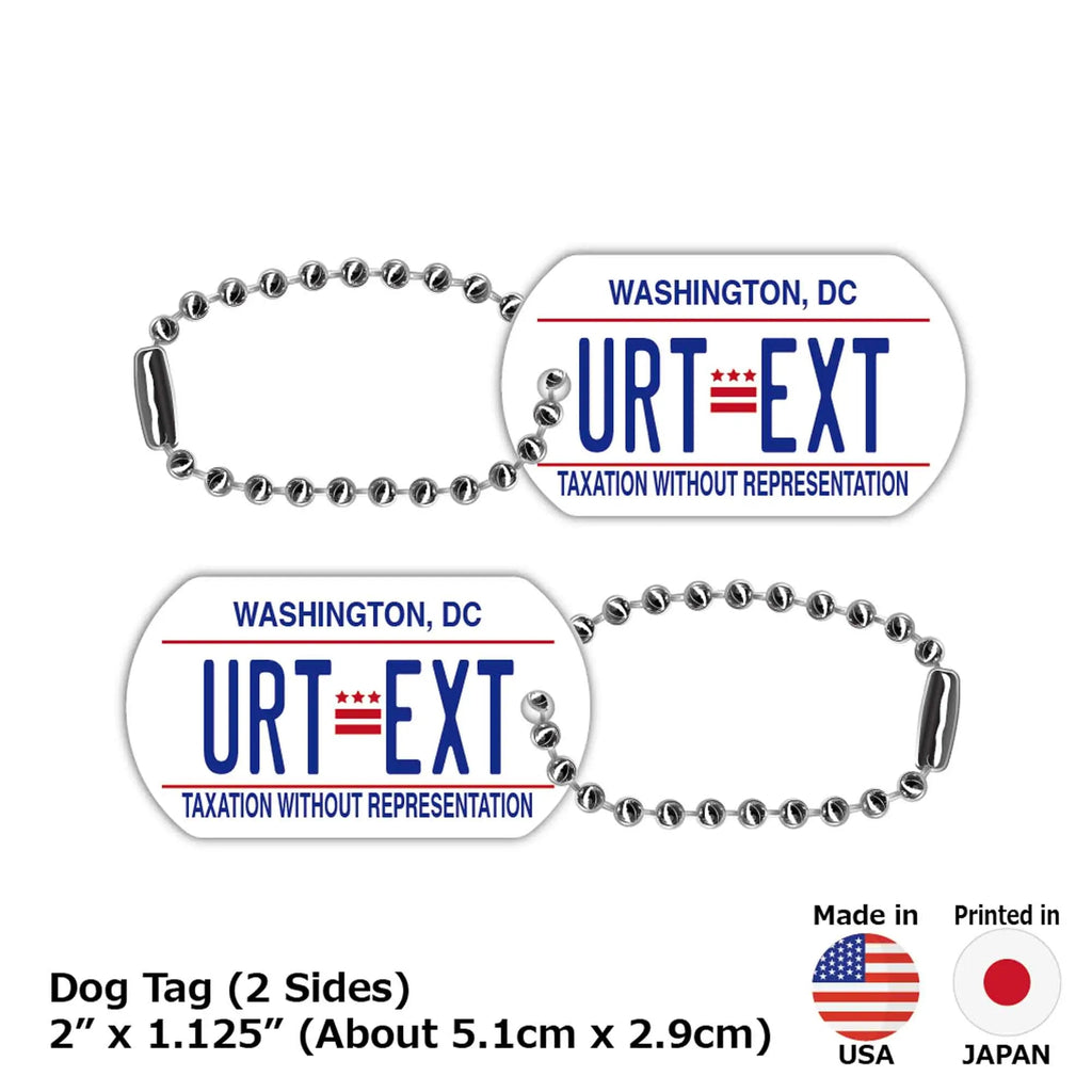 【Medaglietta identificativa/Dog tag per cani】Washington DC/Portachiavi personalizzato a forma di targa americana originale