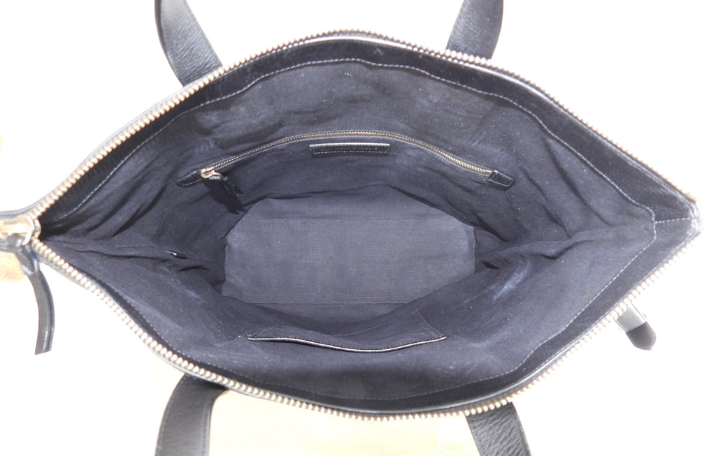 Burberry tote bag da uomo in pelle nera, con tracolla, ottimo stato @ 8