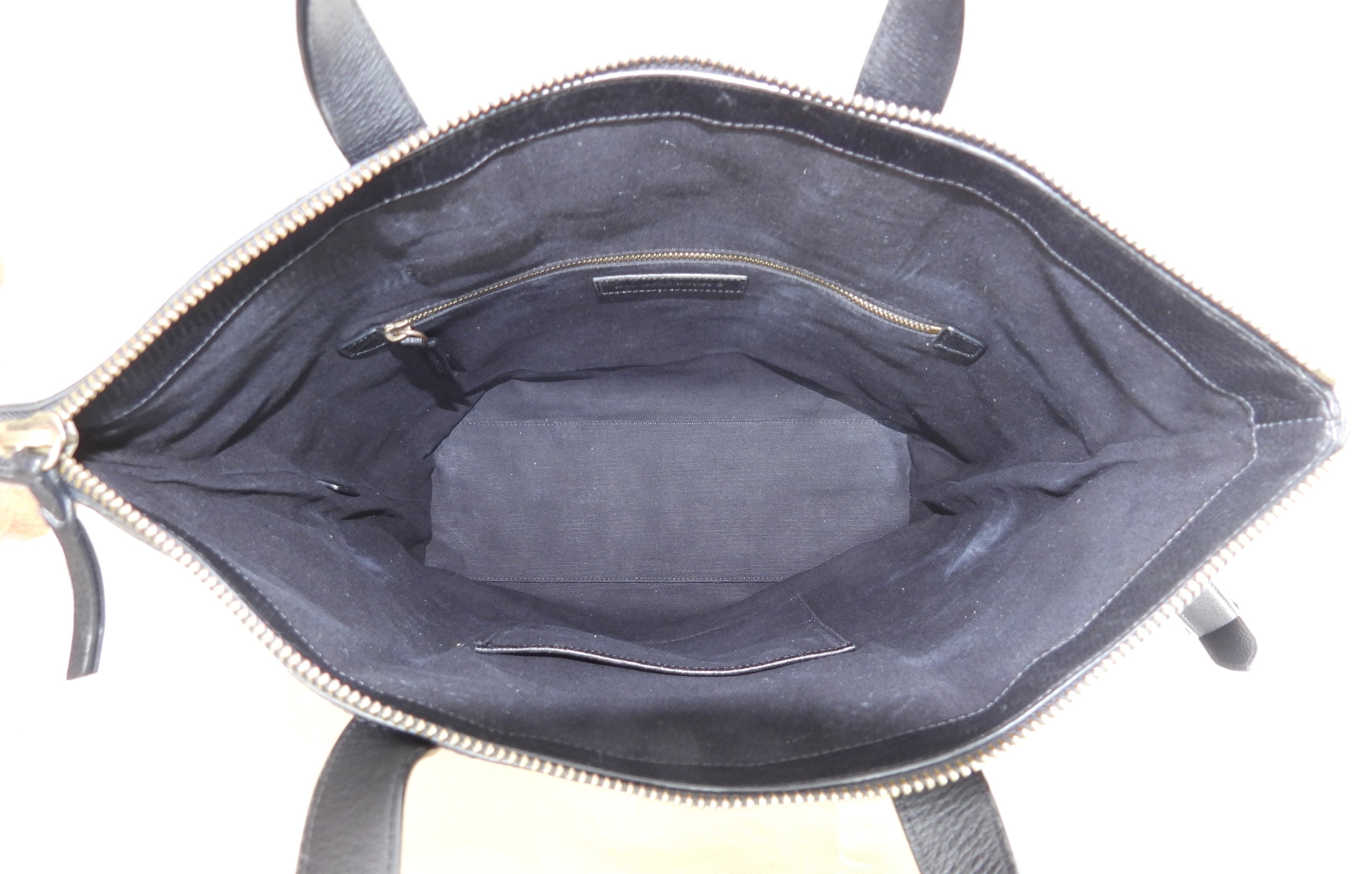 Burberry tote bag da uomo in pelle nera, con tracolla, ottimo stato @ 8