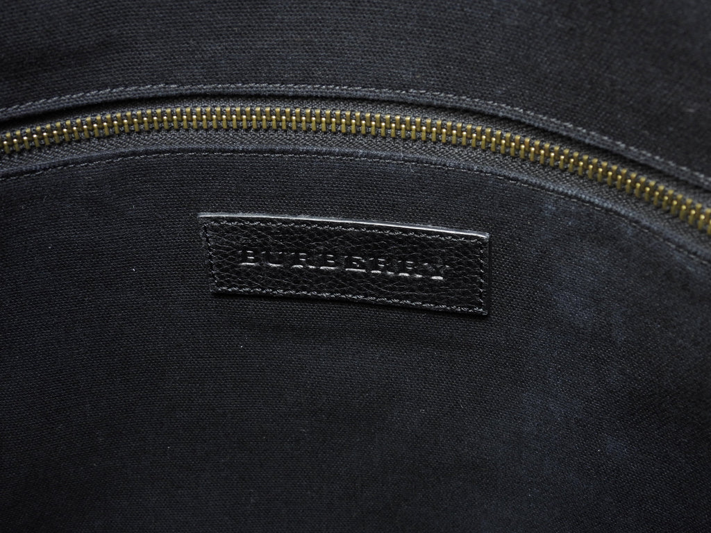Burberry tote bag da uomo in pelle nera, con tracolla, ottimo stato @ 8
