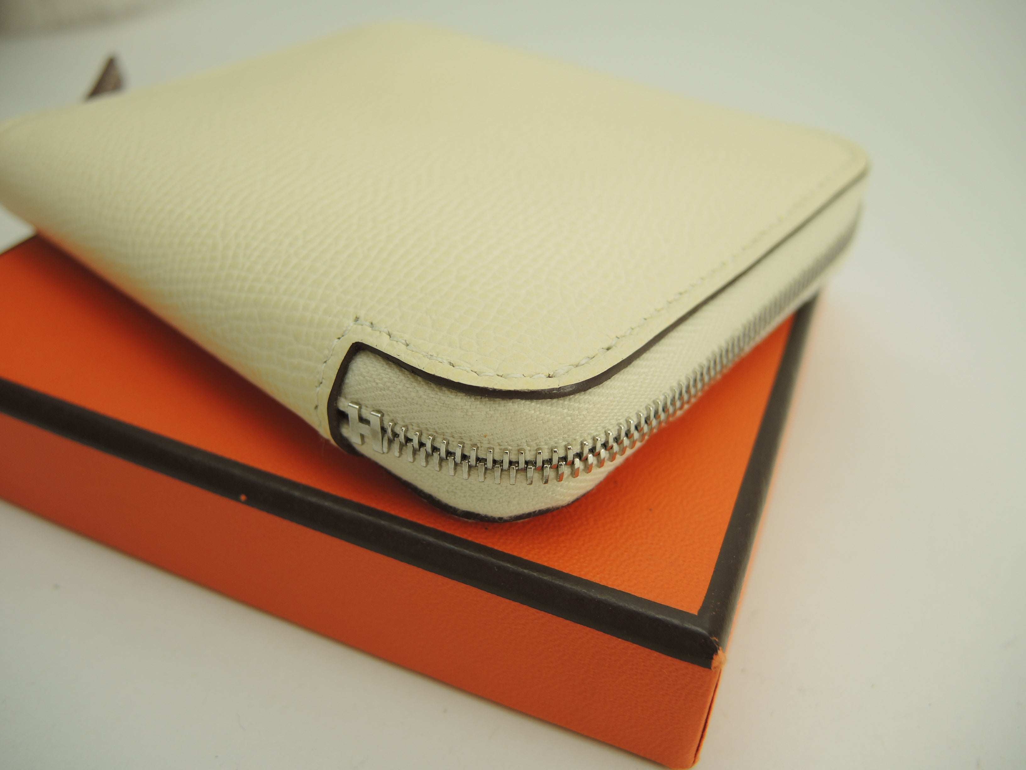 Hermès Azap Compact Silkin Epsom/Craie Portafoglio compatto nuovo di fabbrica @Z 2