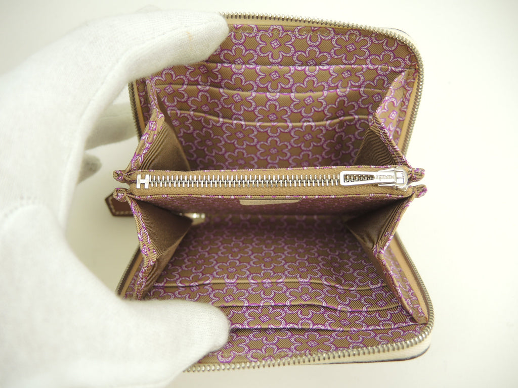 Hermès Azap Compact Silkin Epsom/Craie Portafoglio compatto nuovo di fabbrica @Z 2
