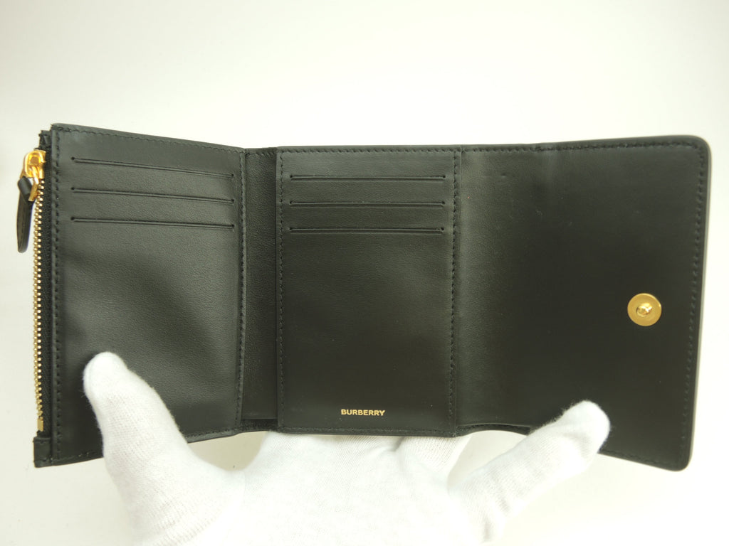 Burberry Portafoglio Compatto a Quadri in PVC/Pelle Portafoglio a 3 ante Piccolo Portafoglio Inutilizzato@MDICSSTU75CHI