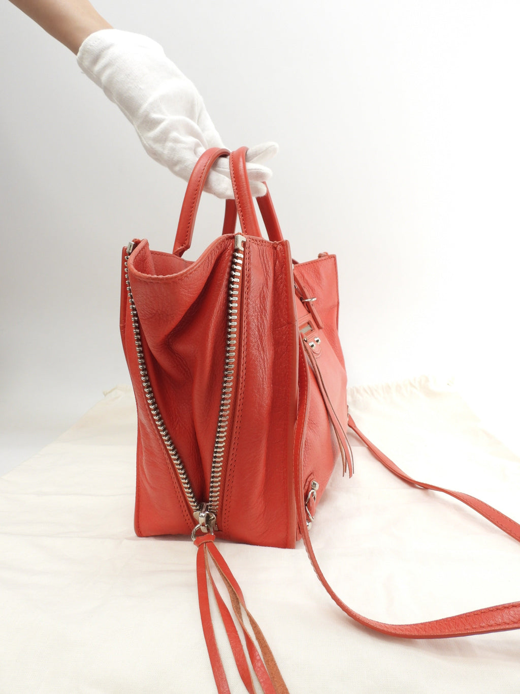 Balenciaga Paper Mini A6 Zip in pelle rossa Borsa a tracolla Borsa a mano Mini tote@ 11