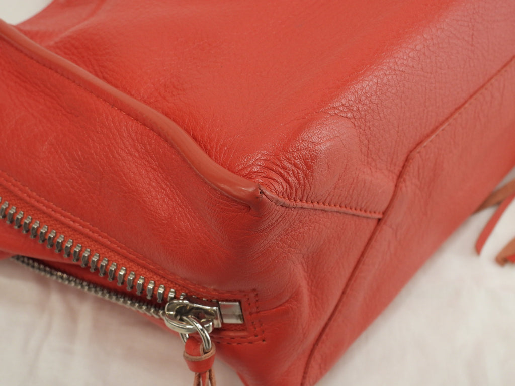 Balenciaga Paper Mini A6 Zip in pelle rossa Borsa a tracolla Borsa a mano Mini tote@ 11