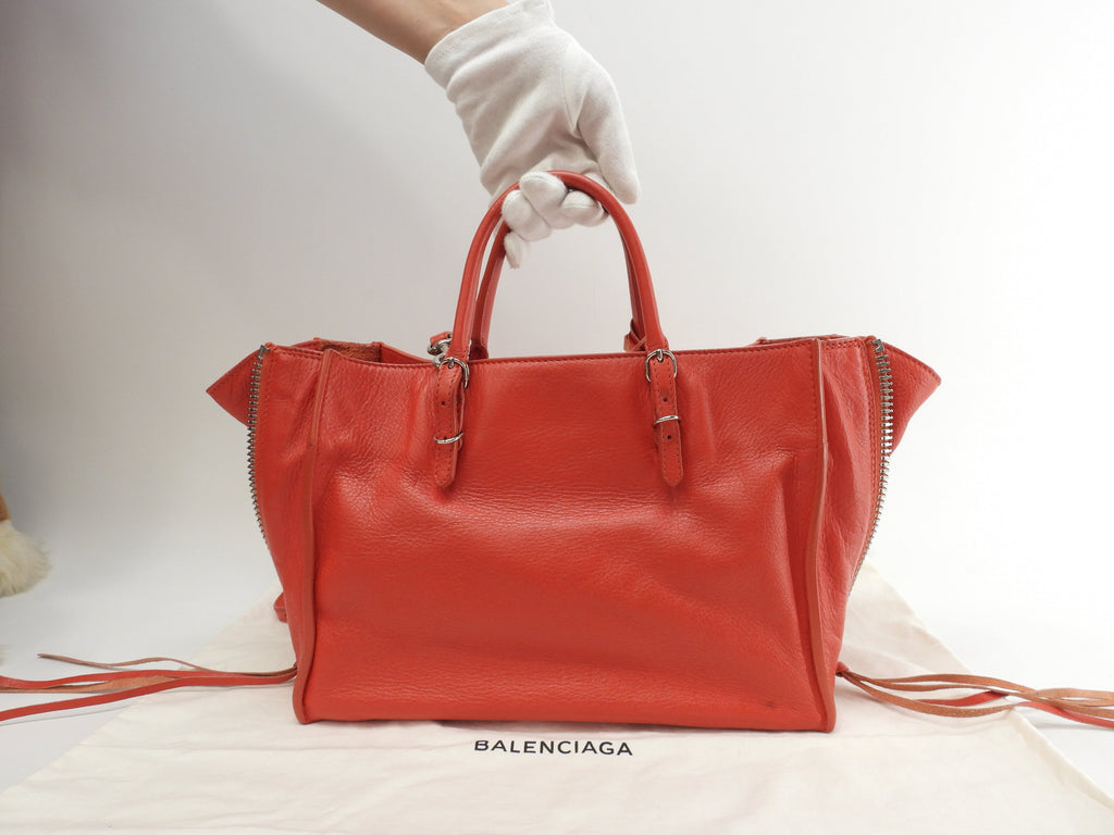 Balenciaga Paper Mini A6 Zip in pelle rossa Borsa a tracolla Borsa a mano Mini tote@ 11