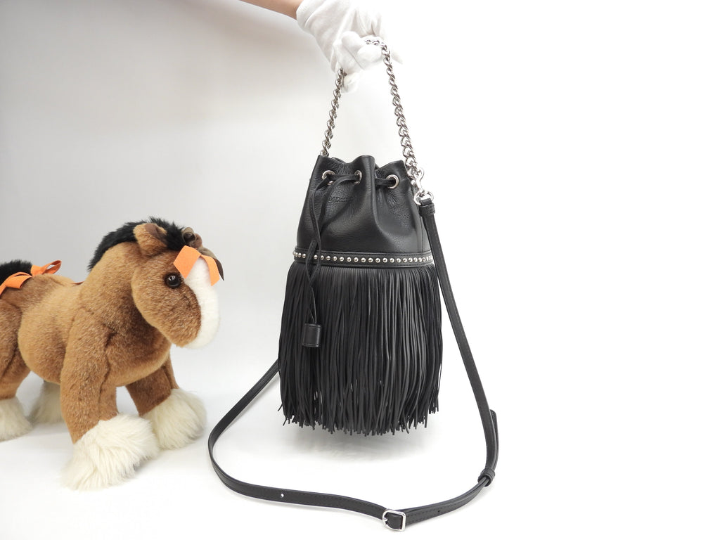J&Mdavidson Carnival Mini Frange in pelle nera, pochette e borsetta, ottime condizioni @ 5